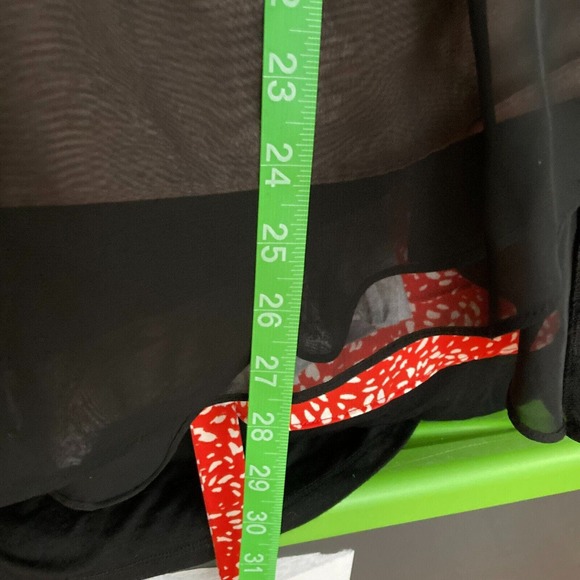 Adrianna Papell Hailey Logan Dress 3 Black Beige Chiffon Layer Solid Formal Mini - Picture 10 of 11